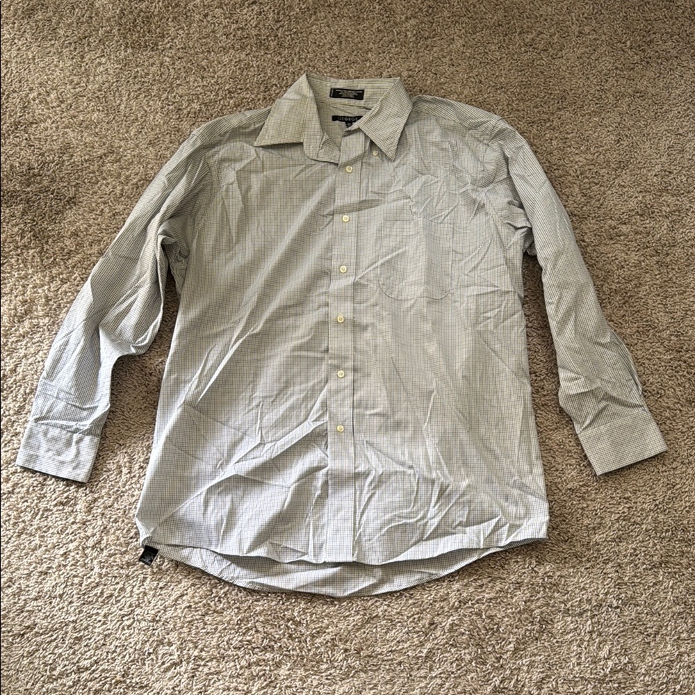 George Men's Light Gray Check Dress Shirt